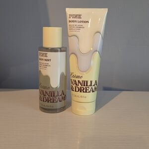 PINK Victoria's Secret Crème Vanilla & Dream Body Lotion & Mist - Cream